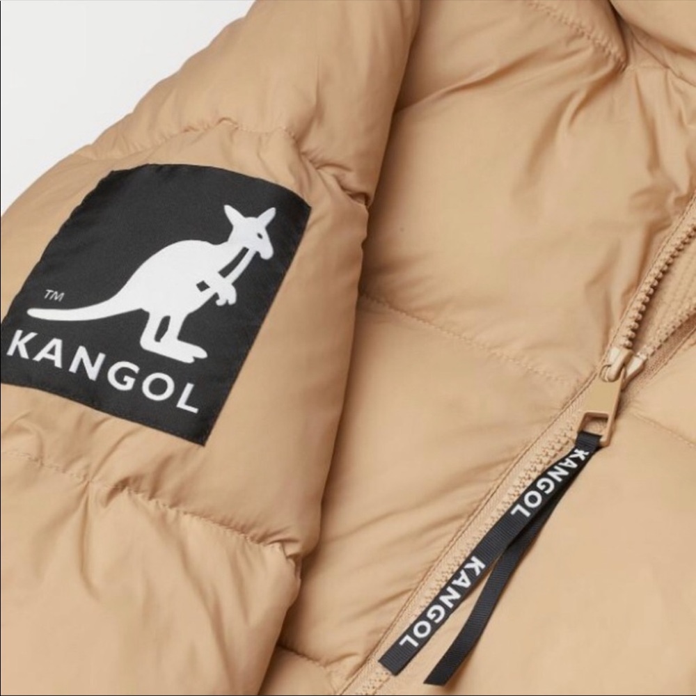 NWT Kangol x H&M Light Beige Long Puffer Jacket - Picture 16 of 16